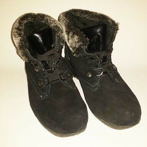 Sporto Ankle Boots Black Suede w/Fur SZ 7M